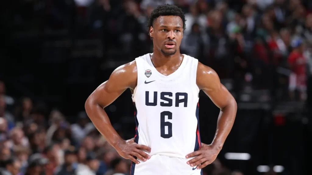 Bronny James make a return to court practice despite a depite to UC Irvine.